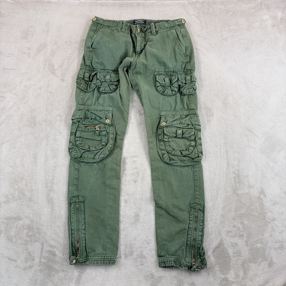 Vintage 40Weft Cargo Military Utility Paratrooper Pants in Green Men 32x32 IT44